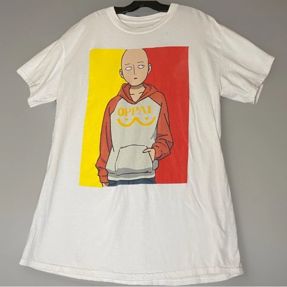 One Punch Man Oppai Viz Media Short Sleeve White T-Shirt‎ Medium Unisex Anime